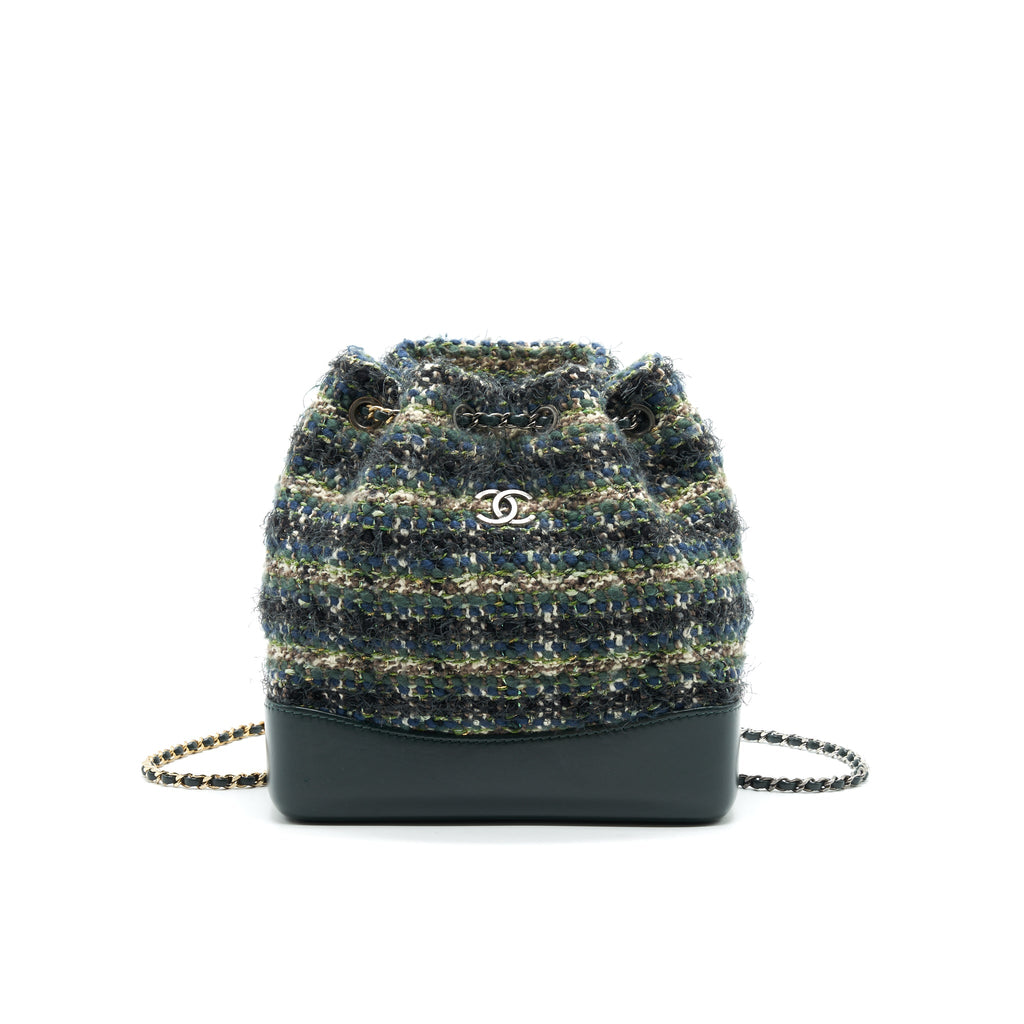 chanel-gabrielle-tweed-backpack-dark-green
