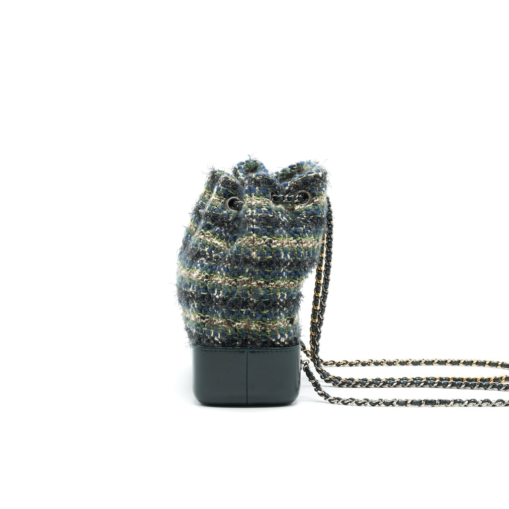 chanel-gabrielle-tweed-backpack-dark-green