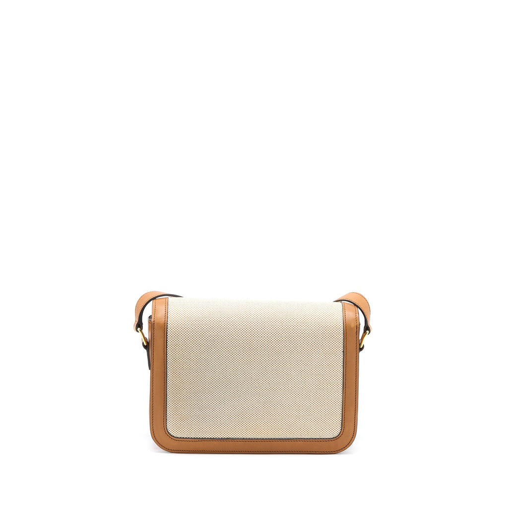 celine-triomphe-bag-textile-calfskin-white-tan-ghw