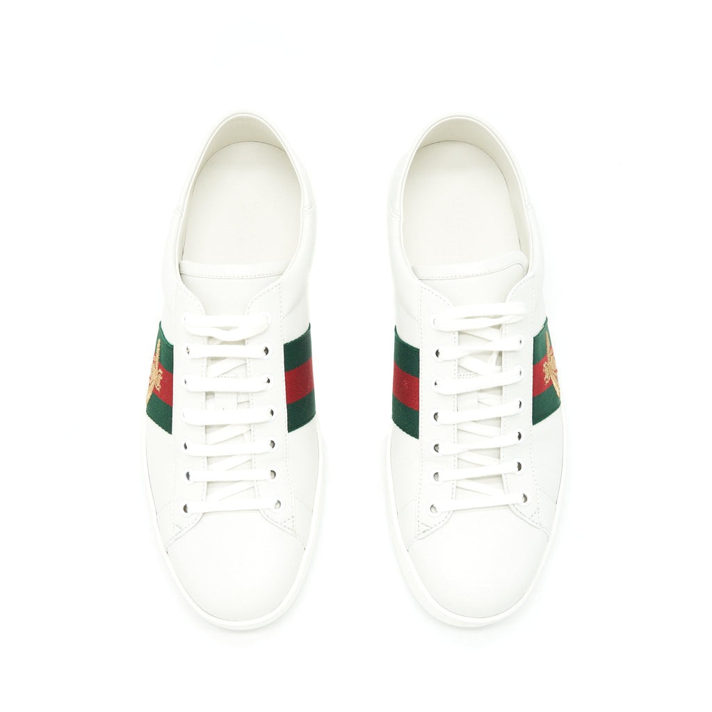 gucci-size10-mens-white-sneaker-bee-pattern
