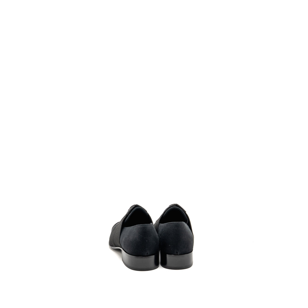 chanel-uniform-size-36-lace-up-shoes-fabric-leather-black