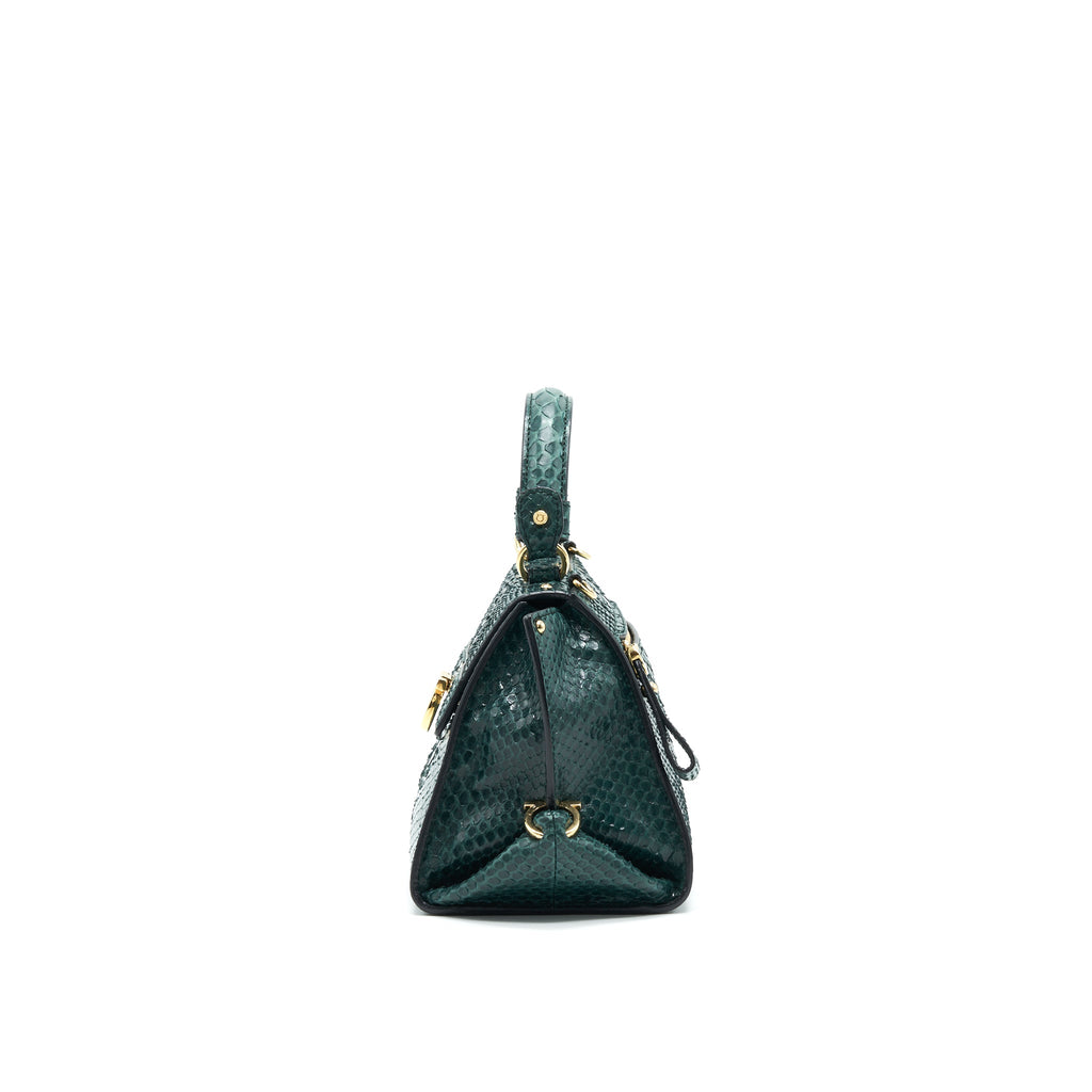 ferragamo-python-leather-tophandle-tote-bag-dark-green-ghw
