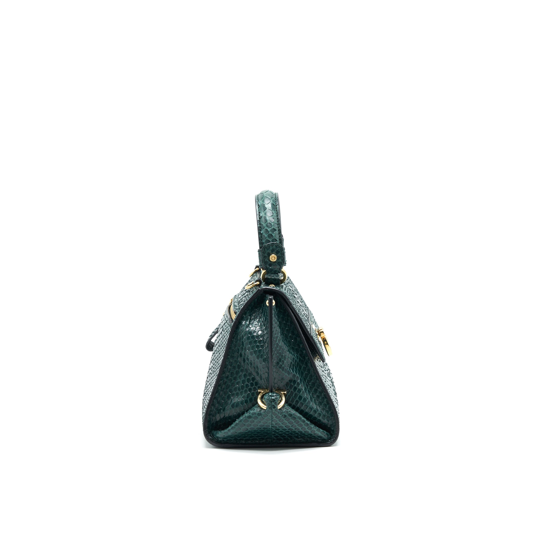 ferragamo-python-leather-tophandle-tote-bag-dark-green-ghw