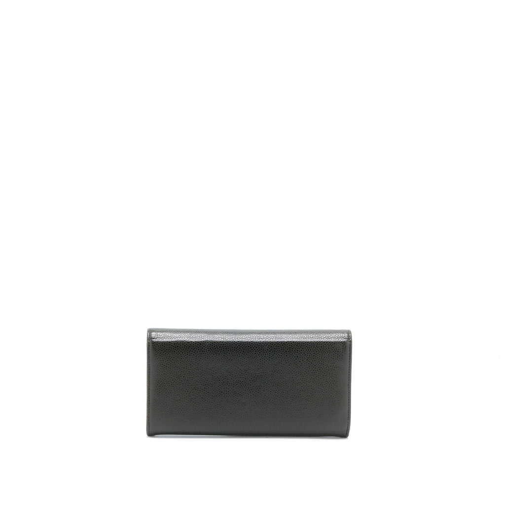 chanel-cc-logo-flap-long-wallet-caviar-dark-olive-green-shw