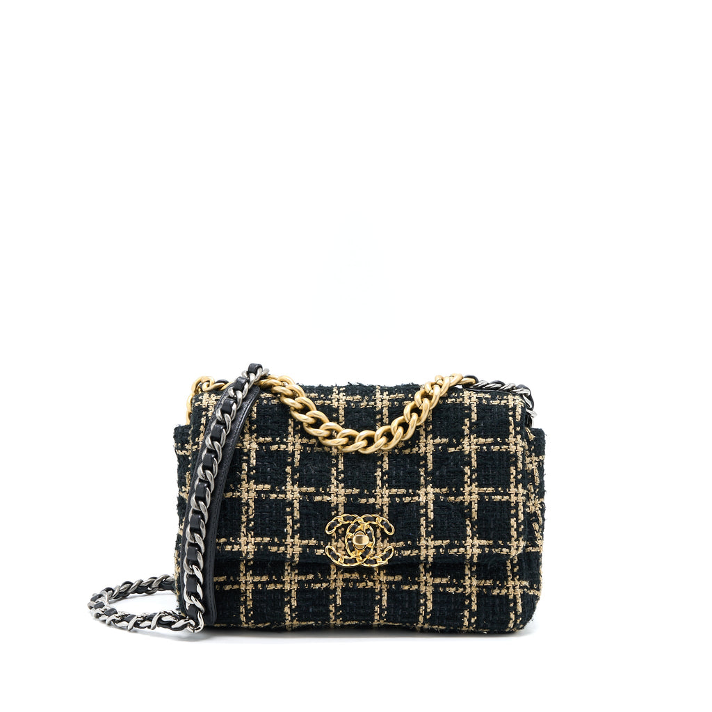 chanel-tweed-small-19-flap-bag-black-gold-with-multicolour-hardware