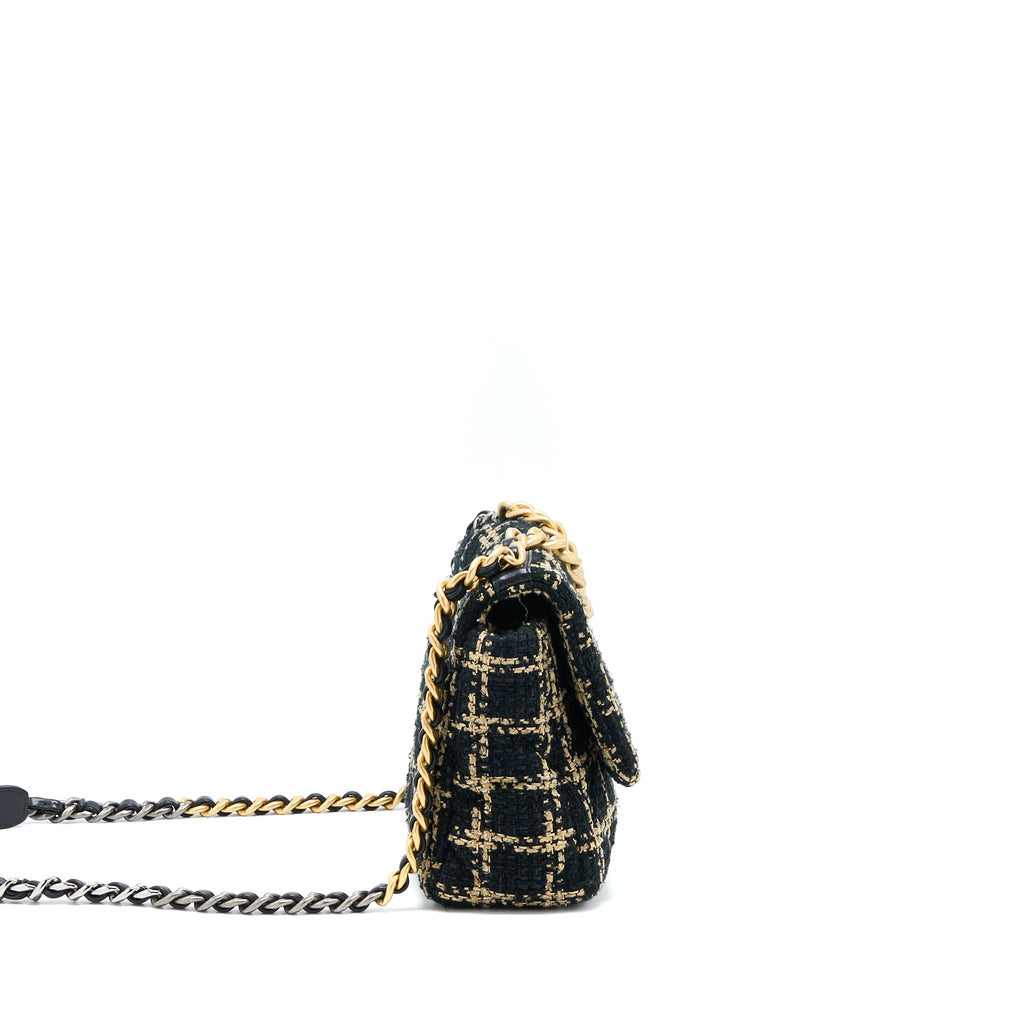 chanel-tweed-small-19-flap-bag-black-gold-with-multicolour-hardware