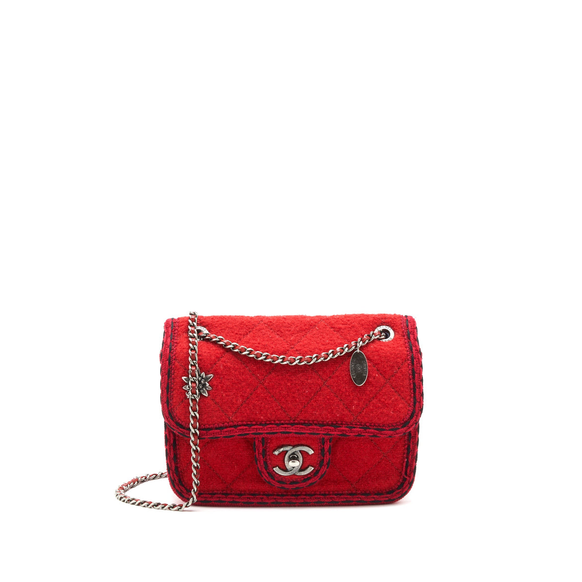 chanel-flap-bag-wool-fabric-red-ruthenium-shw
