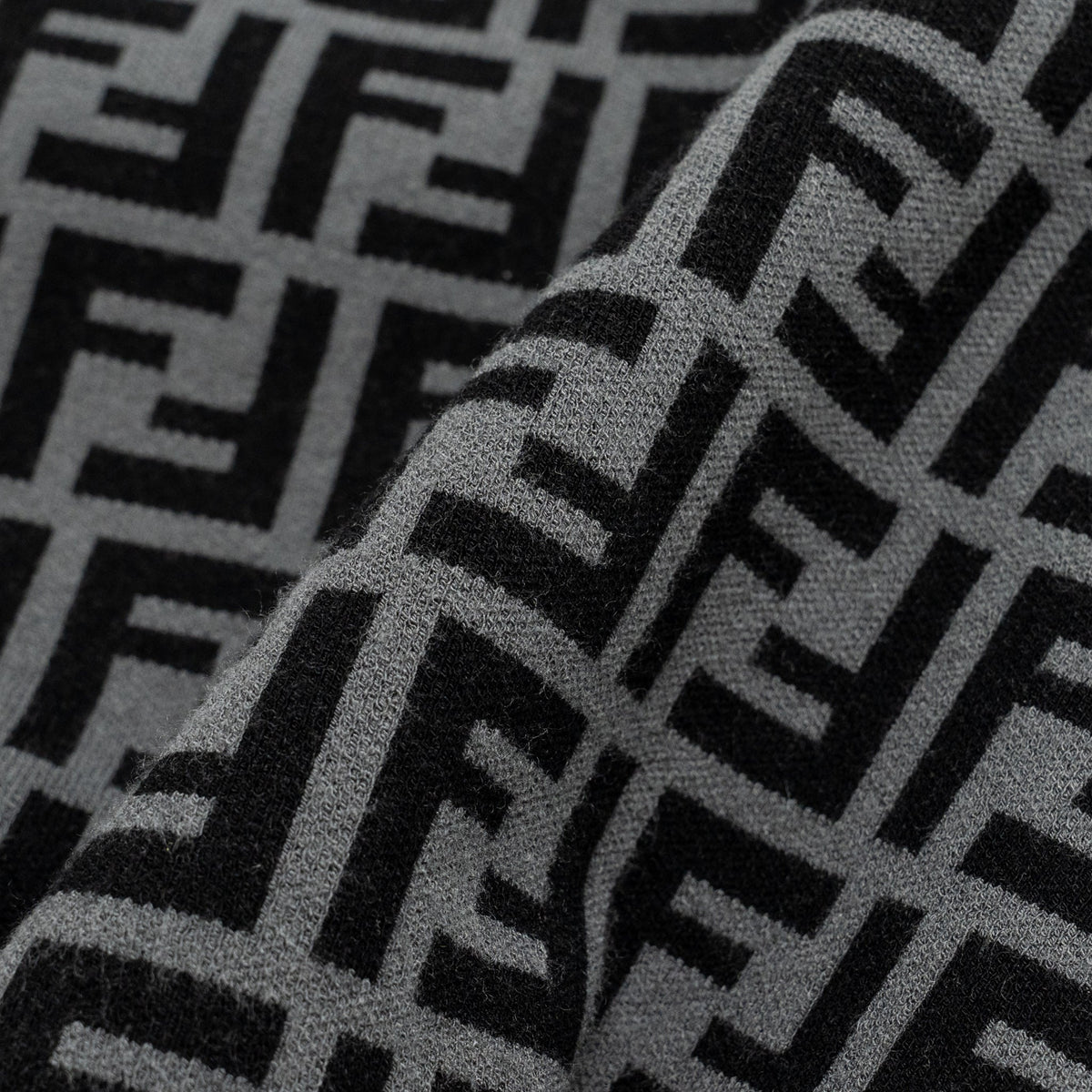 fendi-size-38-ff-knit-midi-dress-viscose-polyester-grey-black