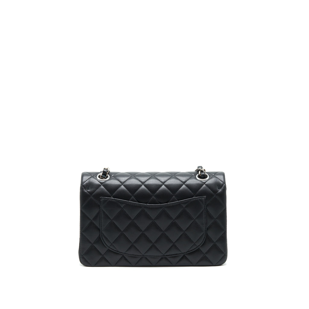 chanel-small-classic-double-flap-bag-lambskin-black-shw-microchip