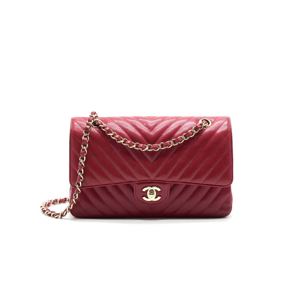 chanel-medium-classic-double-flap-caviar-raspberry-red-with-lghw-1