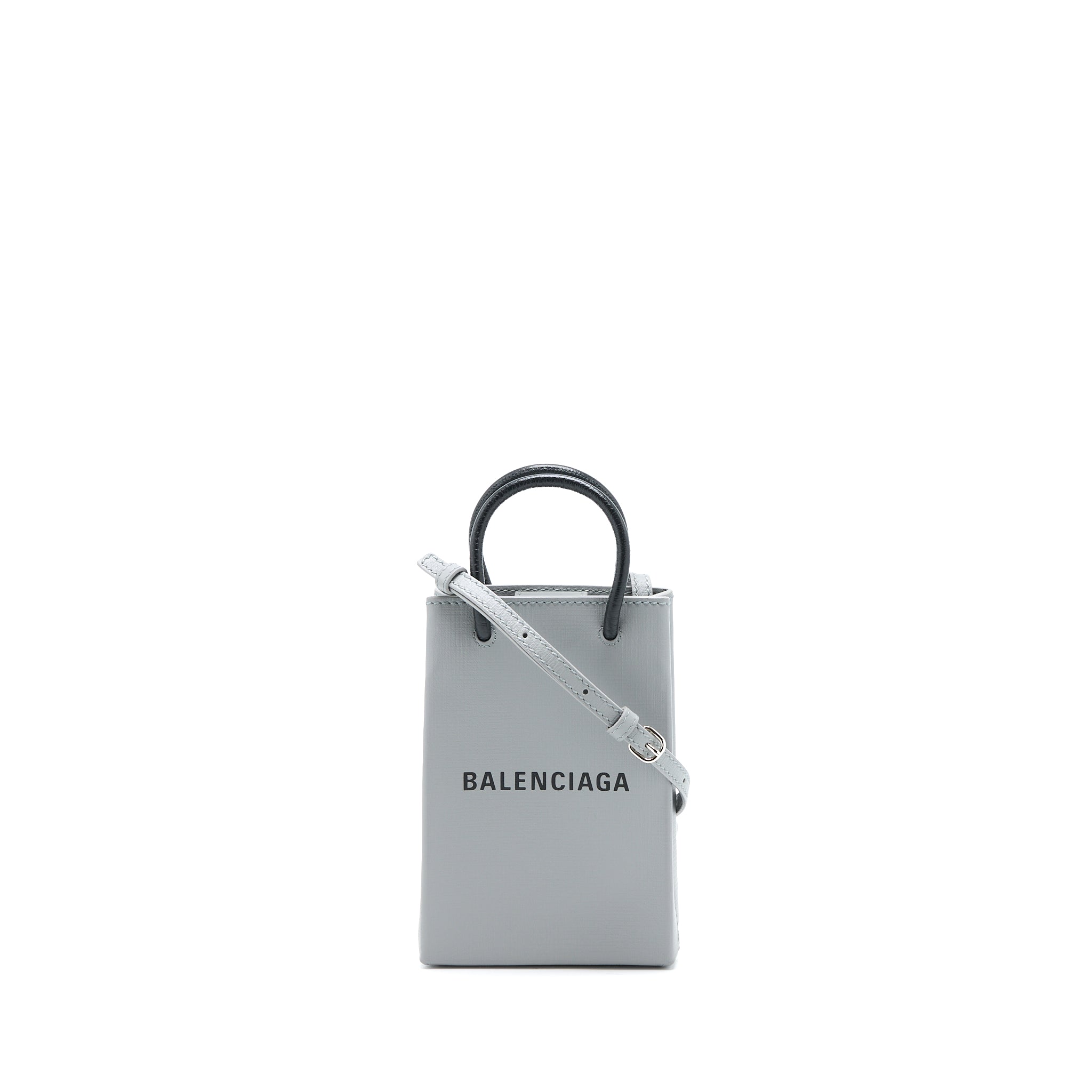 balenciaga-mini-shopping-phone-pouch-grey-shw