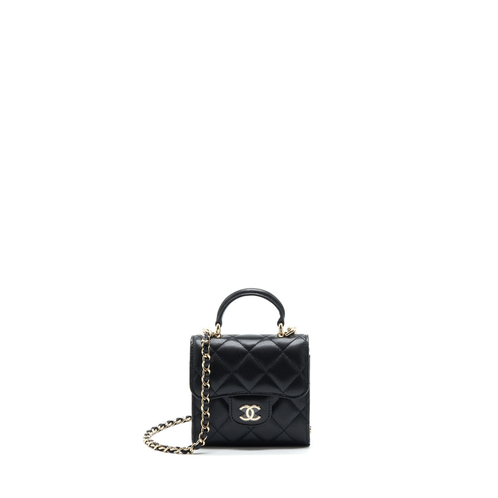 chanel-22p-top-handle-mini-flap-bag-with-chain-lambskin-black-lghw-2