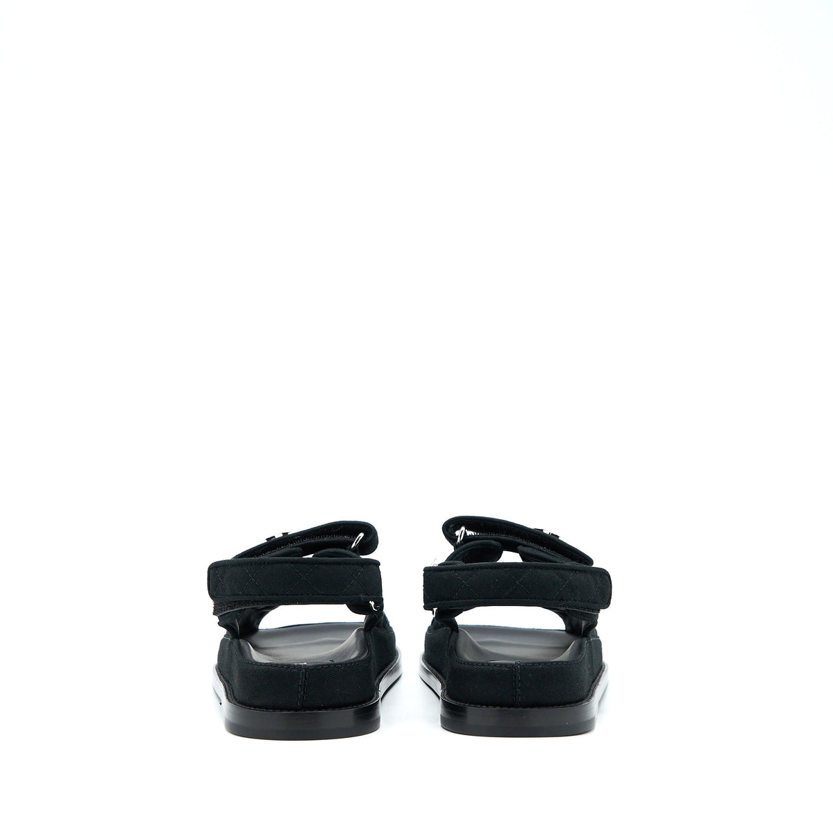 chanel-size-36-dad-sandals-crystal-logo-fabric-black