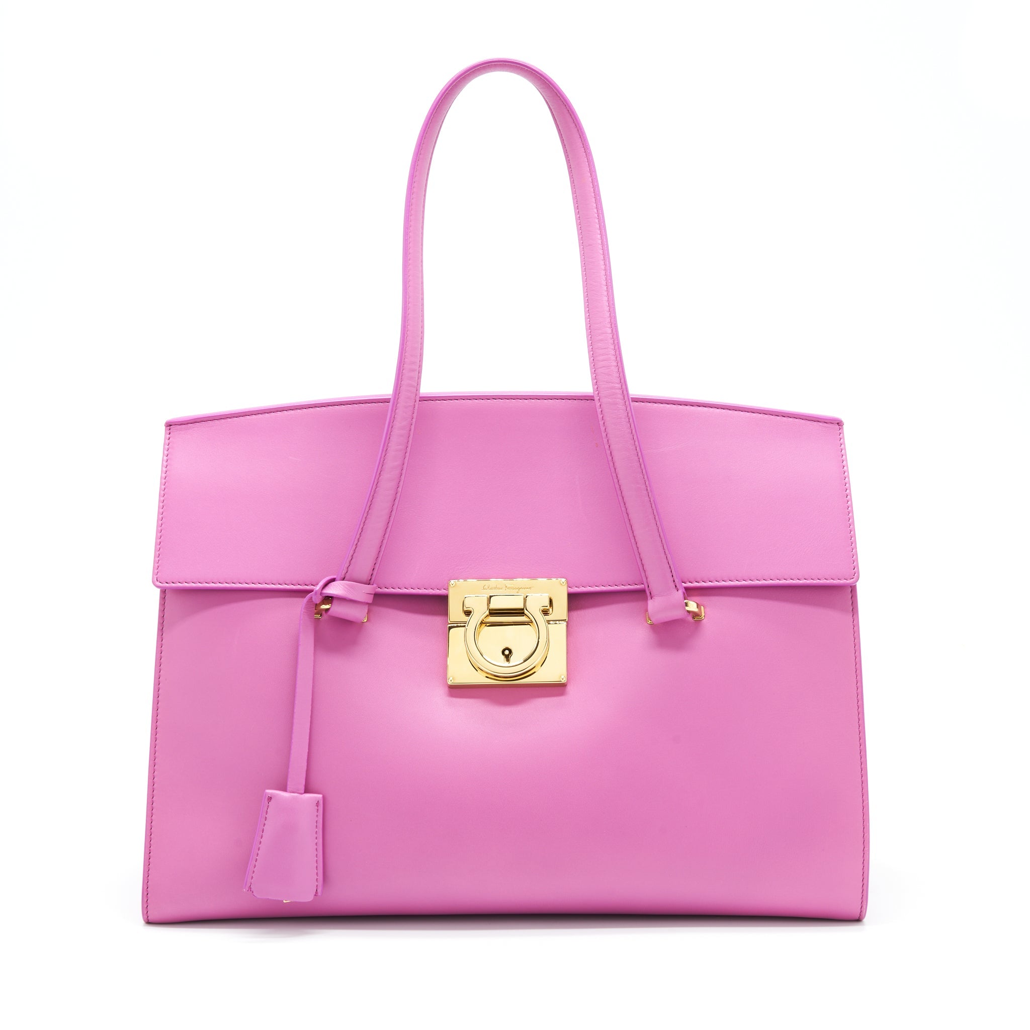 salvatore-ferragamo-shoulder-bag-trifolio-pink-ghw