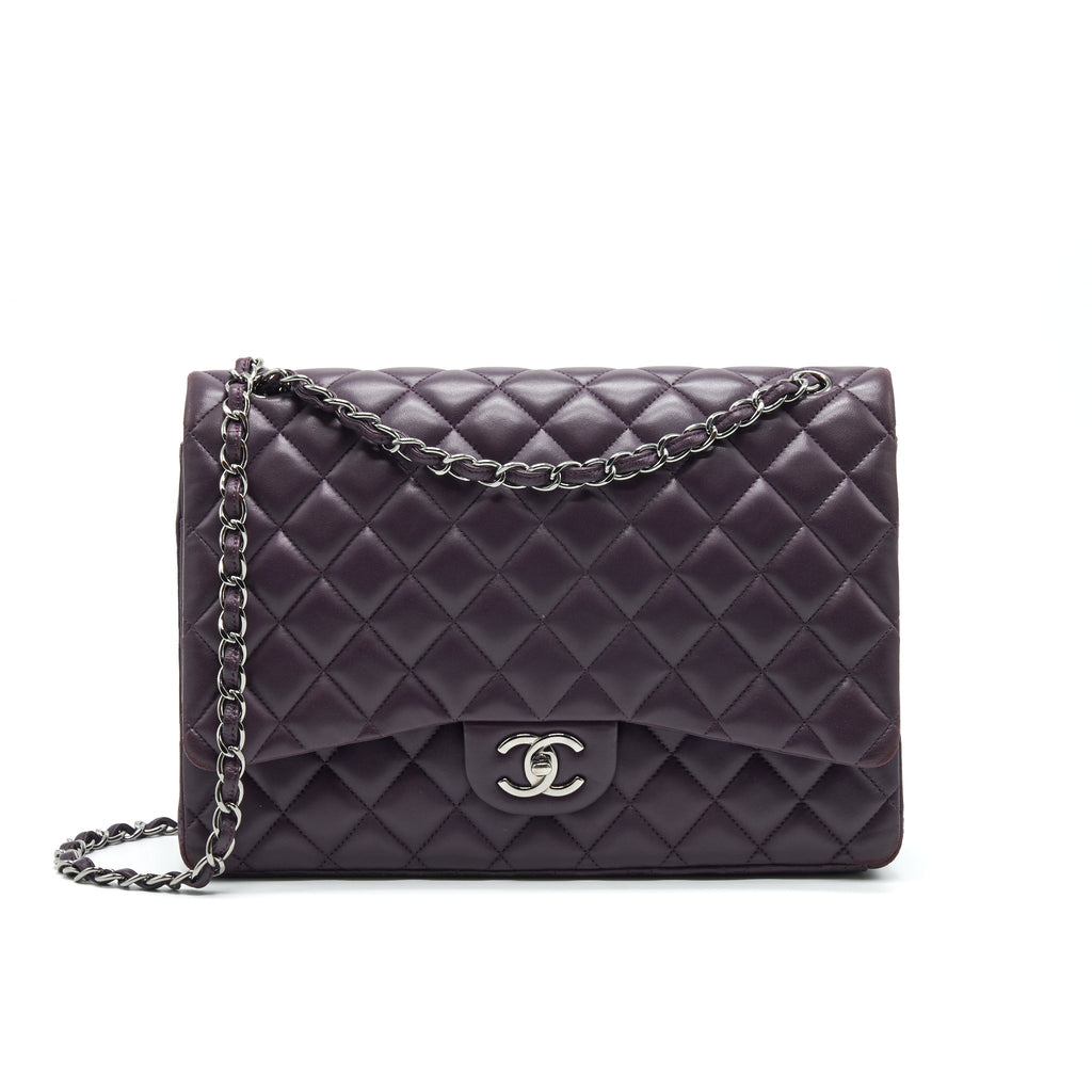 chanel-maxi-double-flap-bag-lambskin-burgundy-shw