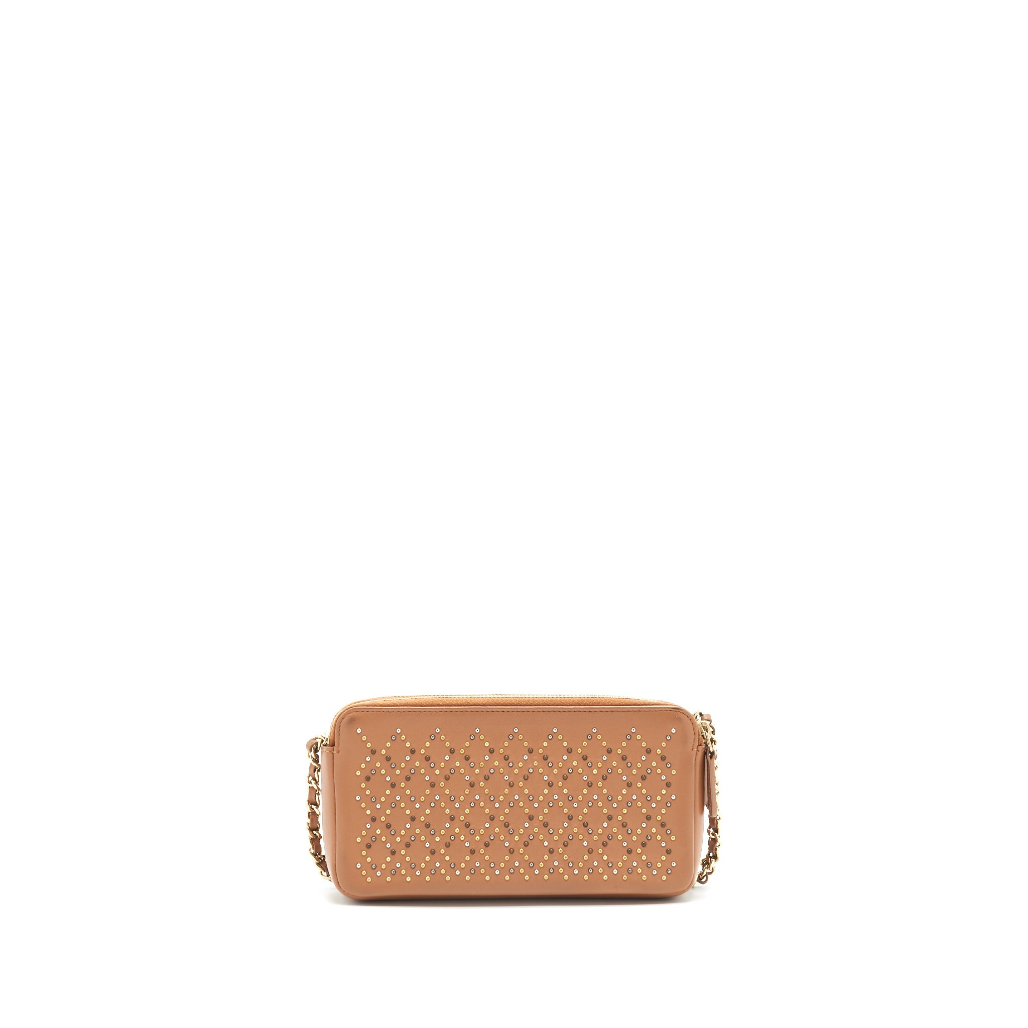 chanel-stud-double-zip-wallet-on-chain-dark-beige