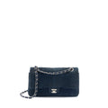 chanel-medium-classic-double-flap-bag-python-dark-brown-shw
