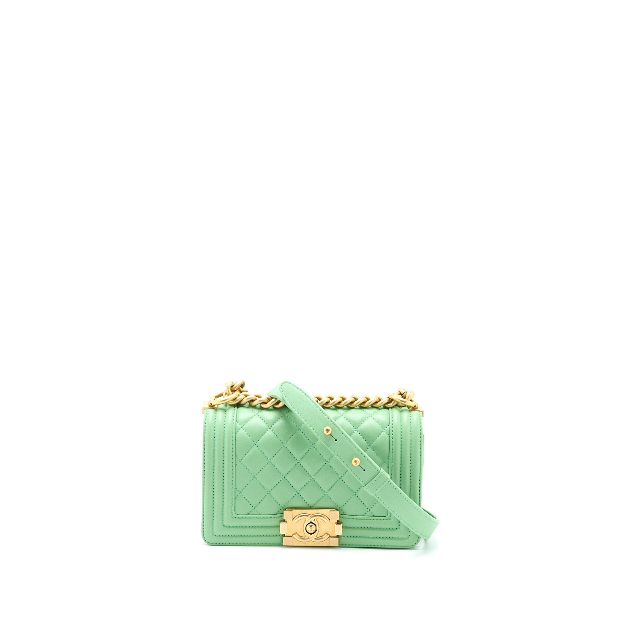 chanel-small-boy-bag-lambskin-green-ghw