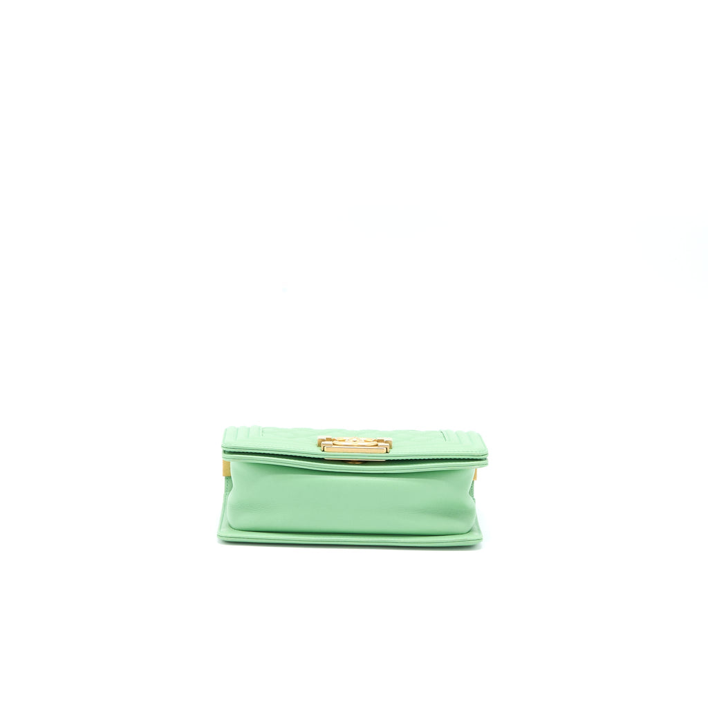 chanel-small-boy-bag-lambskin-green-ghw