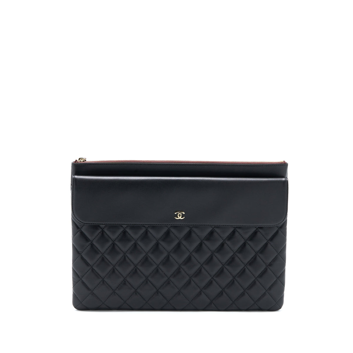 chanel-quilted-zip-and-flap-pouch-clutch-large-model-lambskin-black-lghw
