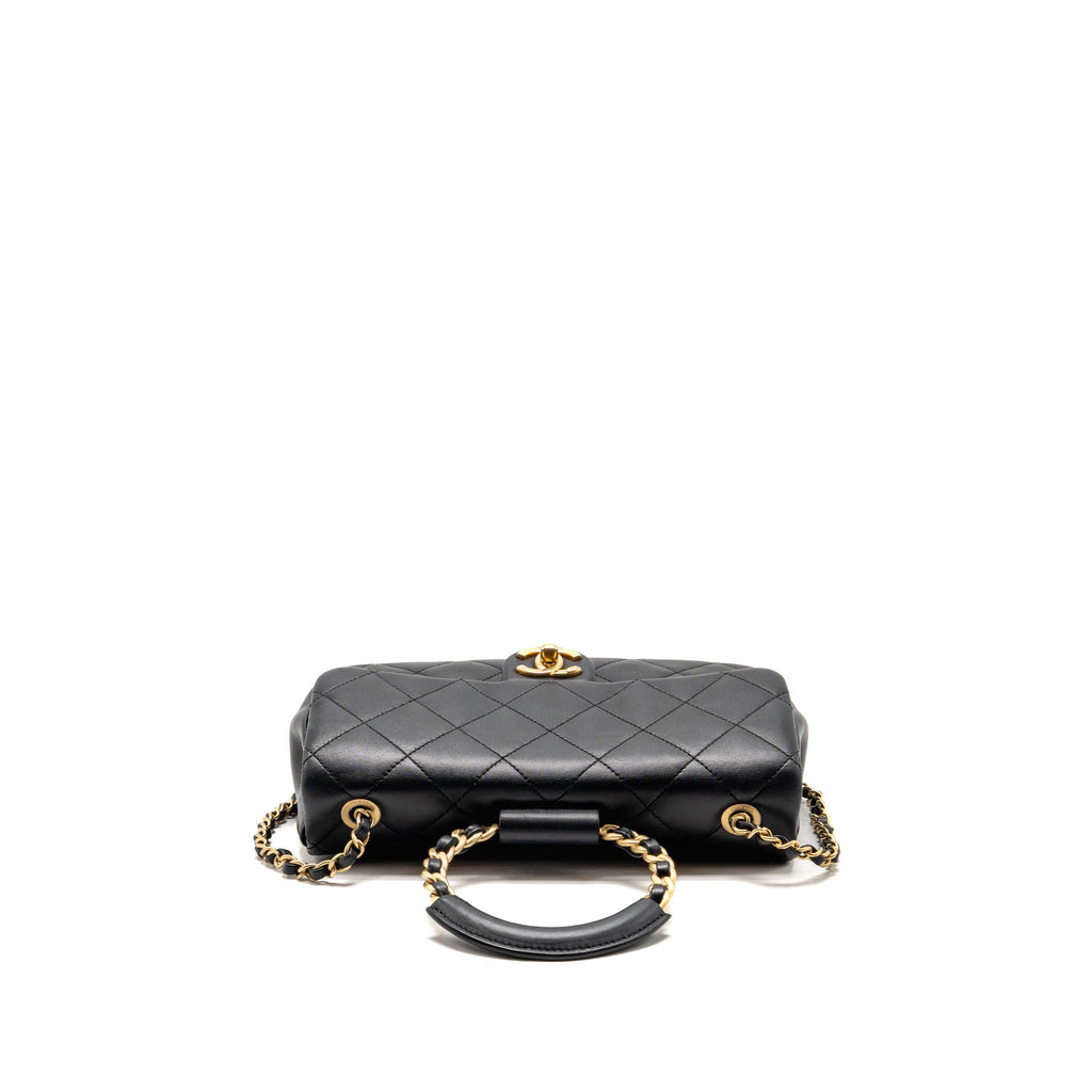 chanel-loop-top-handle-flap-bag-lambskin-black-ghw