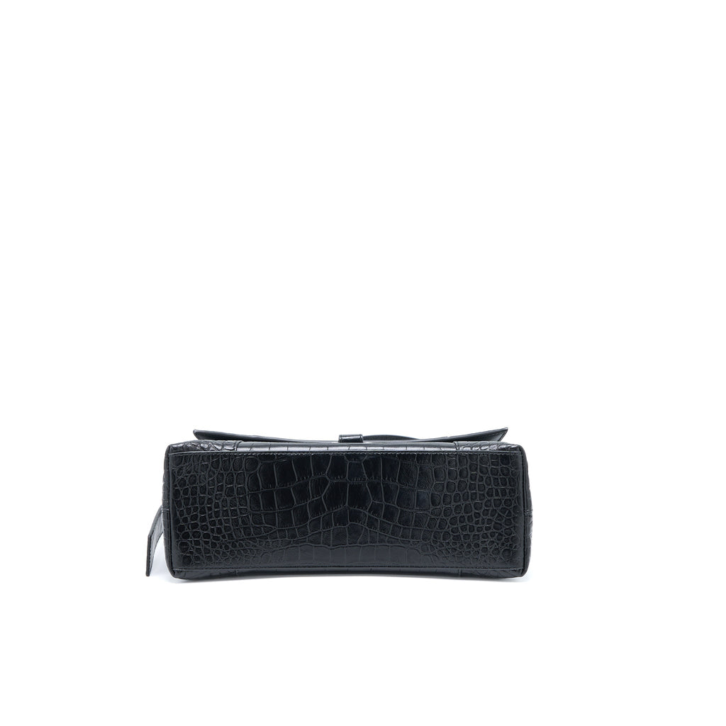 balenciaga-downtown-medium-shoulder-bag-croc-embossed-leather-black-with-black-hardware