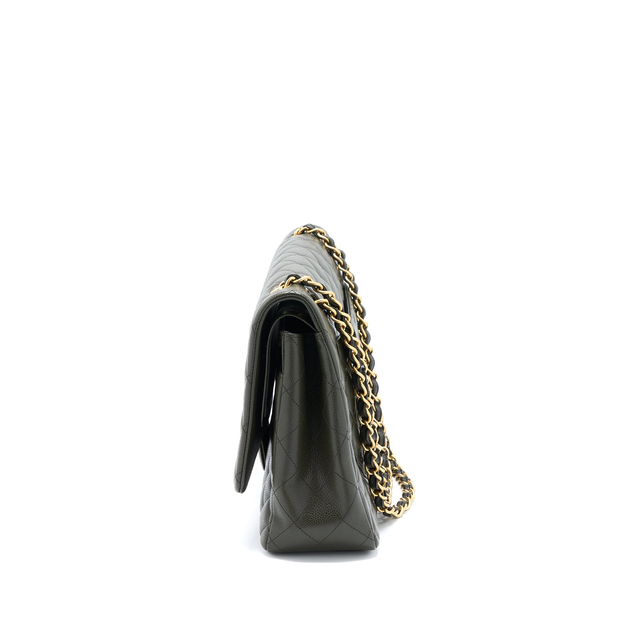 chanel-maxi-classic-double-flap-bag-caviar-olive-green-brushed-ghw
