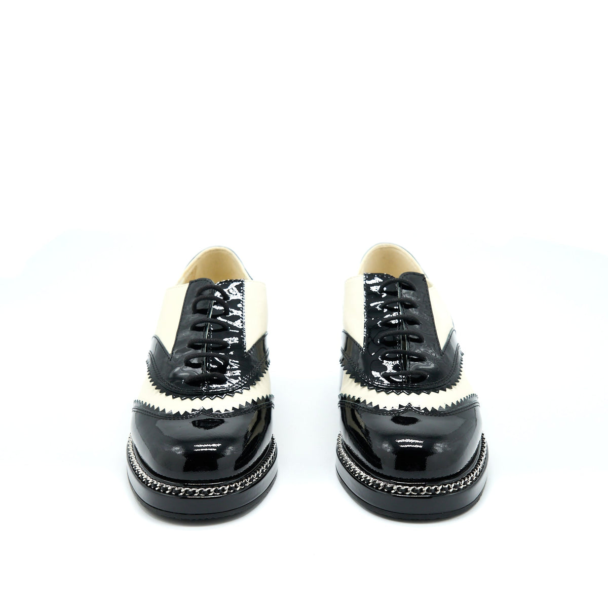 chanel-size-38-5-patent-lambskin-black-white-loafer
