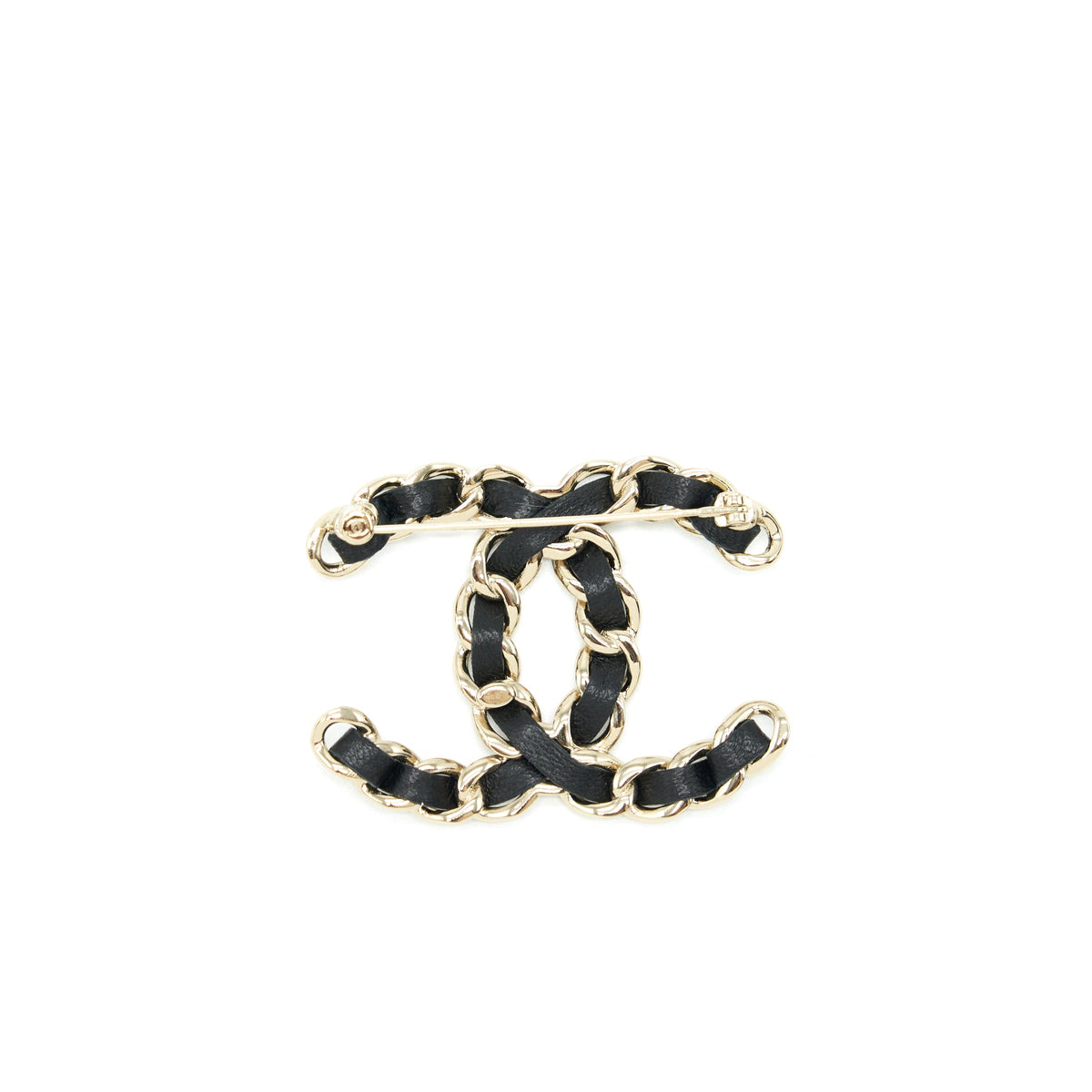 chanel-cc-logo-leather-chain-brooch-light-gold-tone