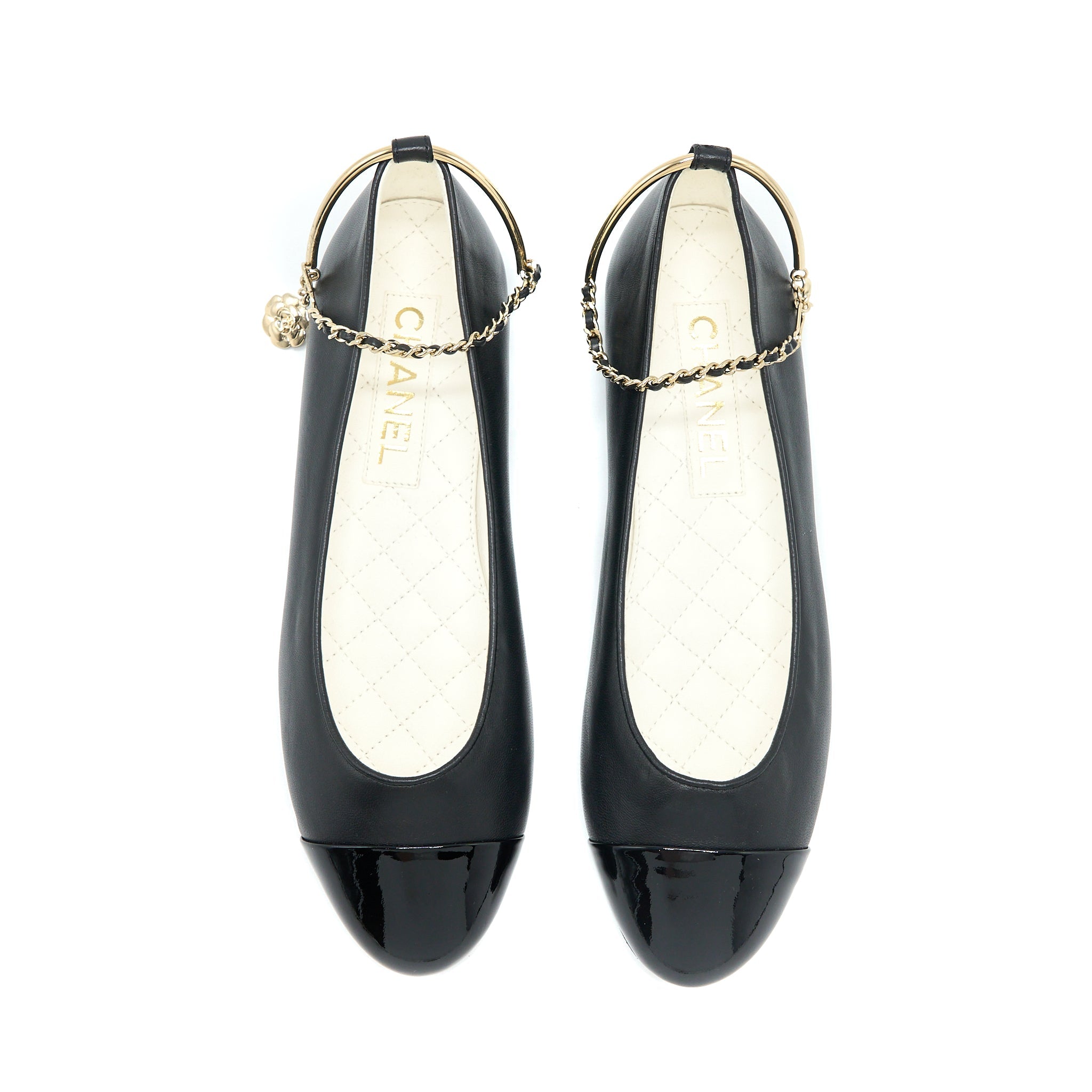 chanel-size-39-flats-lambskin-black