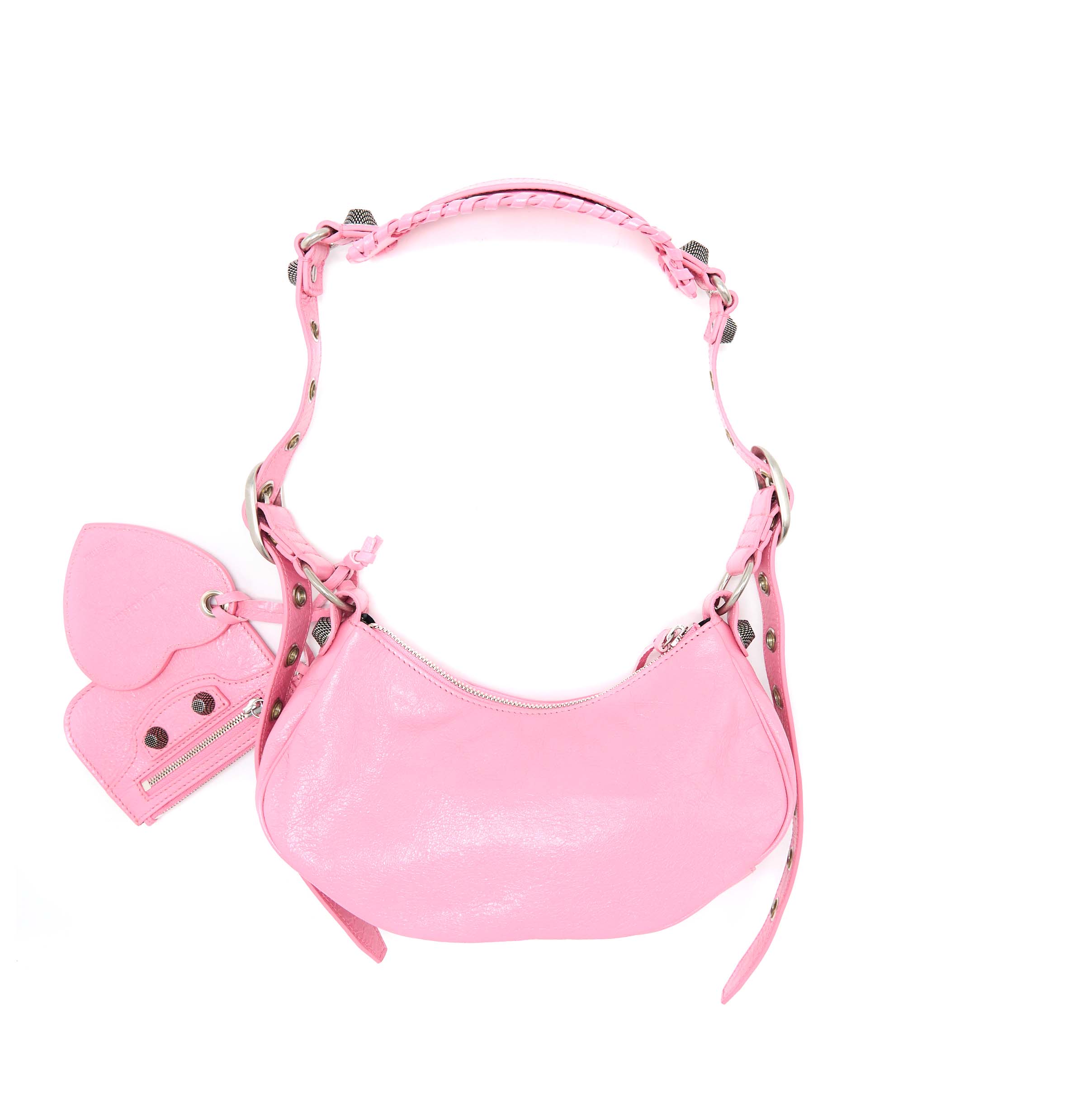 balenciaga-le-cagole-xs-shoulder-bag-calfskin-pink-aged-silver-hardware