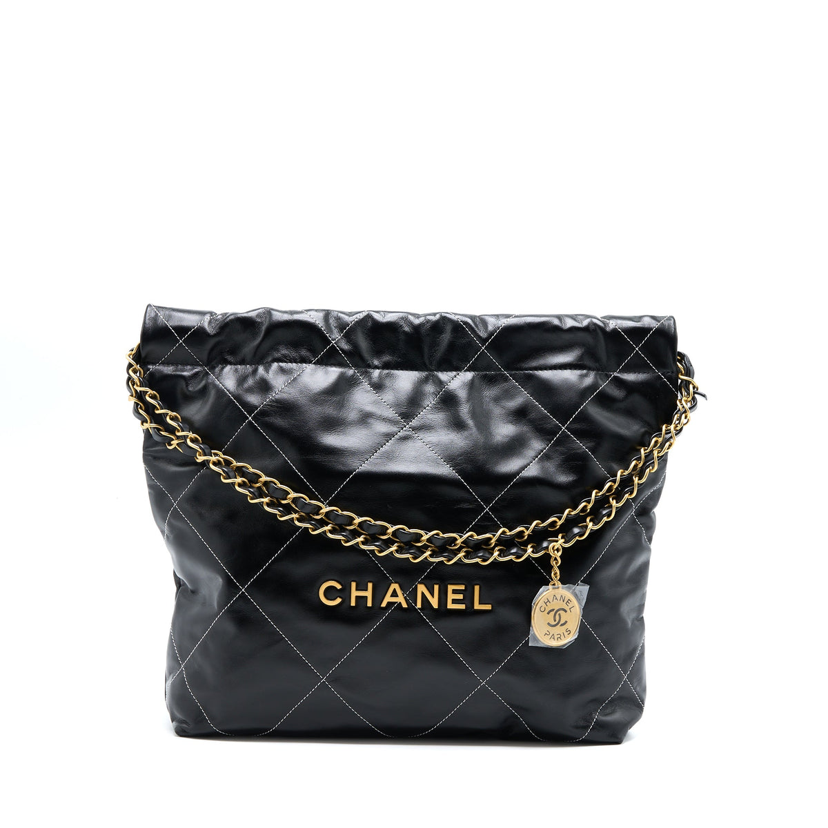 chanel-small-22-bag-gold-letter-shiny-calfskin-black-ghw-microchip