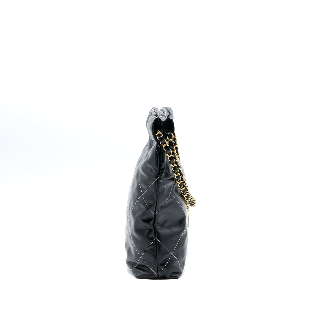 chanel-small-22-bag-gold-letter-shiny-calfskin-black-ghw-microchip