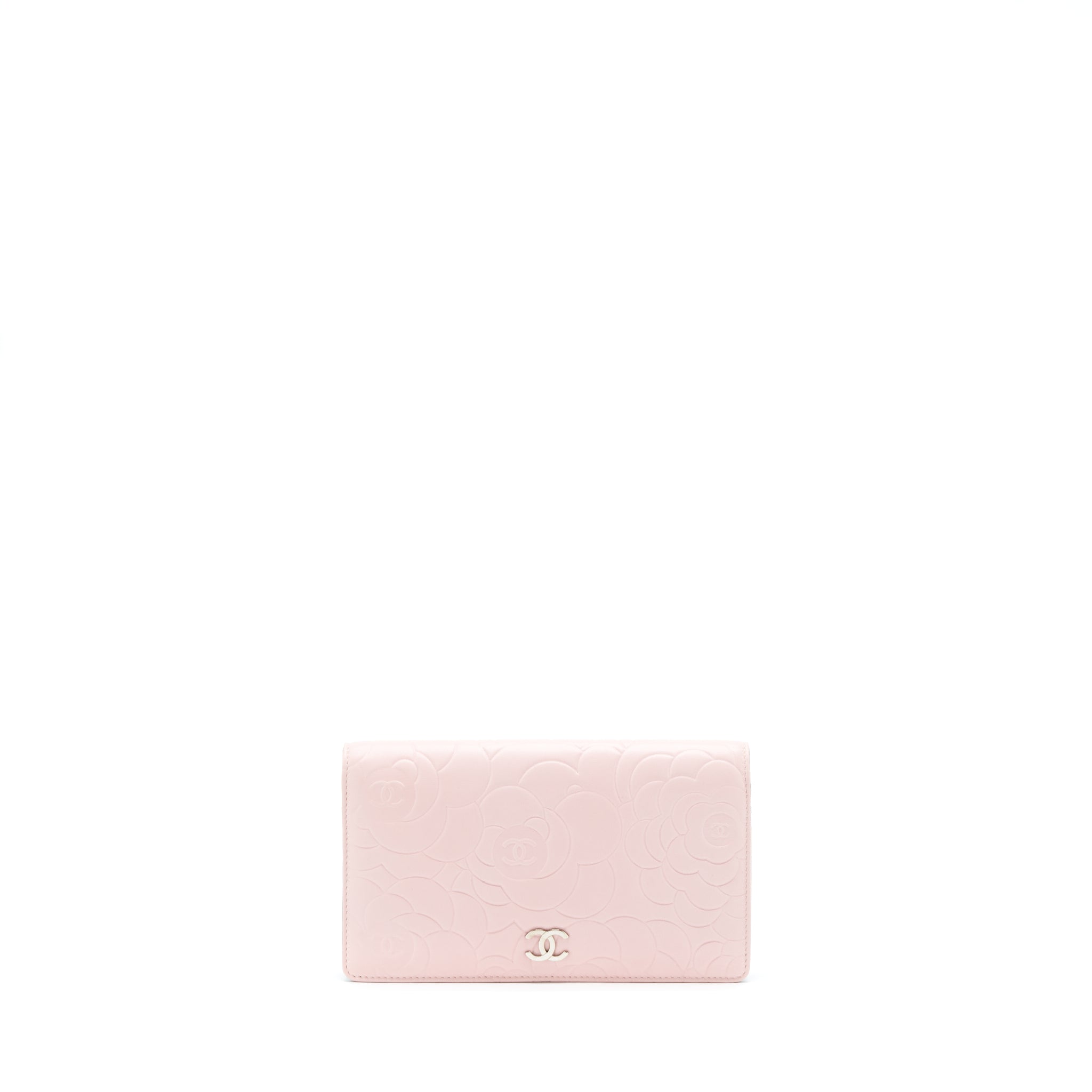 chanel-camellia-bag-long-wallet-lambskin-light-pink-dark-brown-with-shw