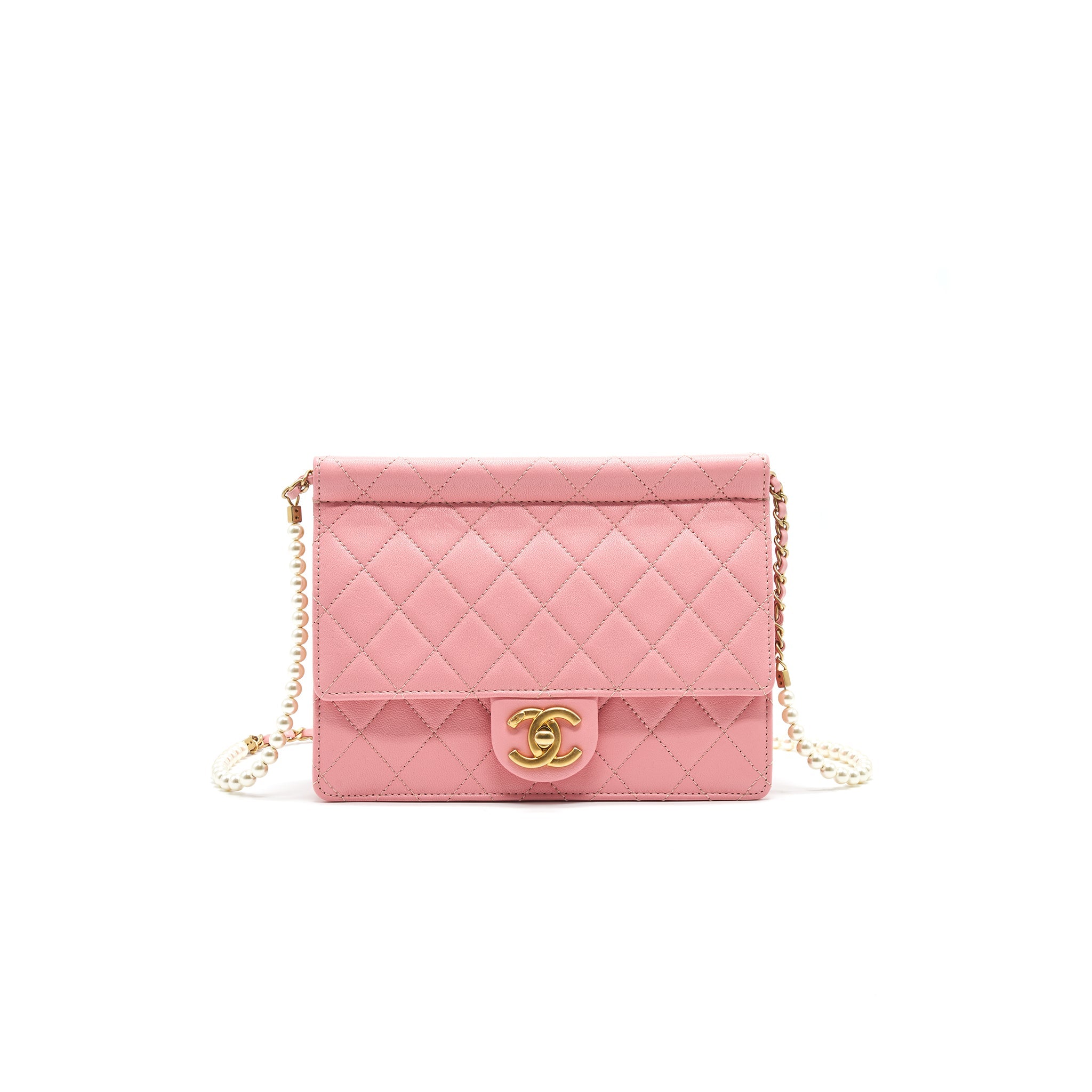 chanel-quilted-pearl-chain-goat-skin-flap-bag-pink-ghw