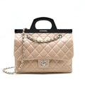 chanel-top-handle-flap-bag-with-chain-beige-black-serial20