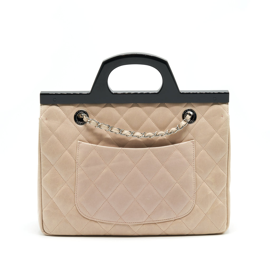 chanel-top-handle-flap-bag-with-chain-beige-black-serial20