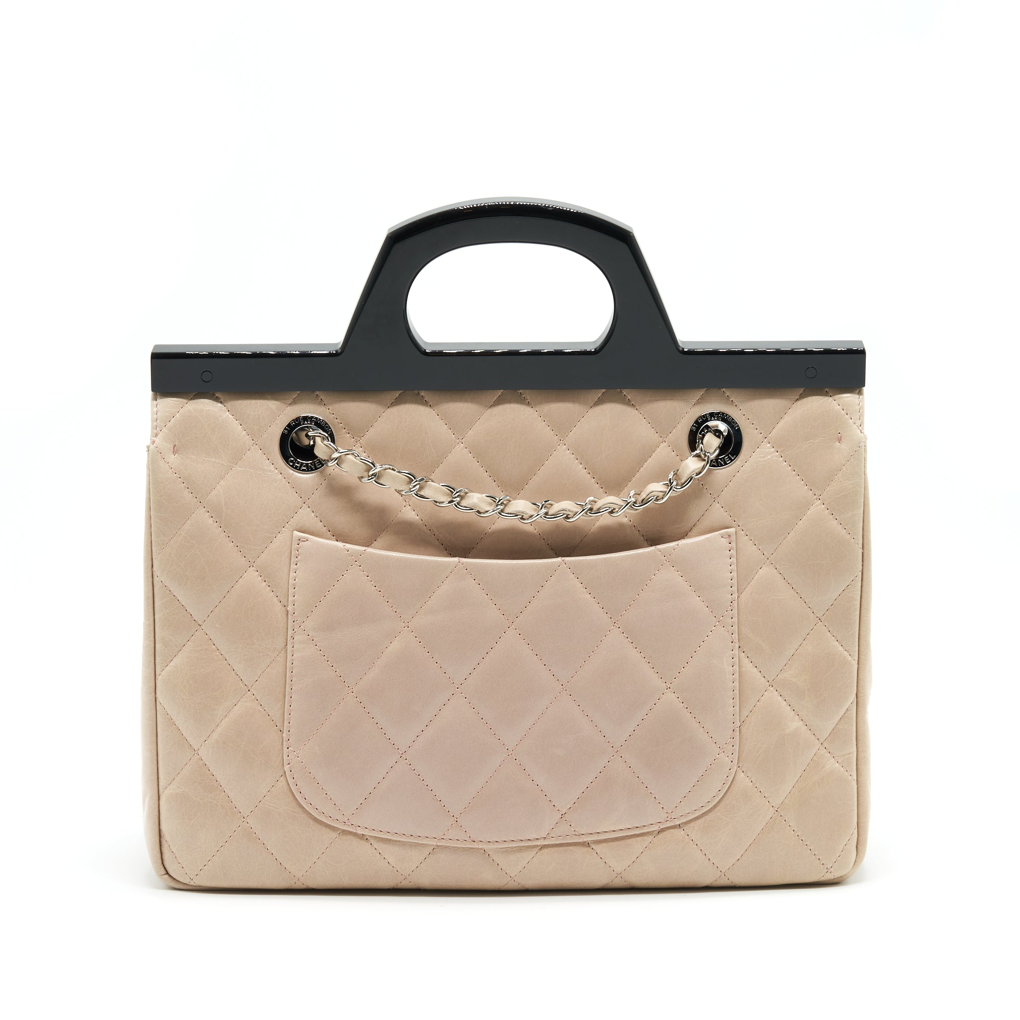 chanel-top-handle-flap-bag-with-chain-beige-black-serial20