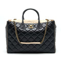 chanel-calfskin-leather-shopping-bag-black-beige