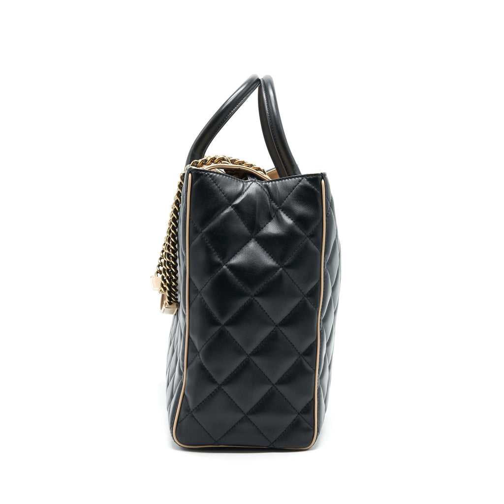 chanel-calfskin-leather-shopping-bag-black-beige