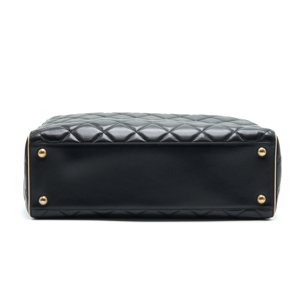 chanel-calfskin-leather-shopping-bag-black-beige