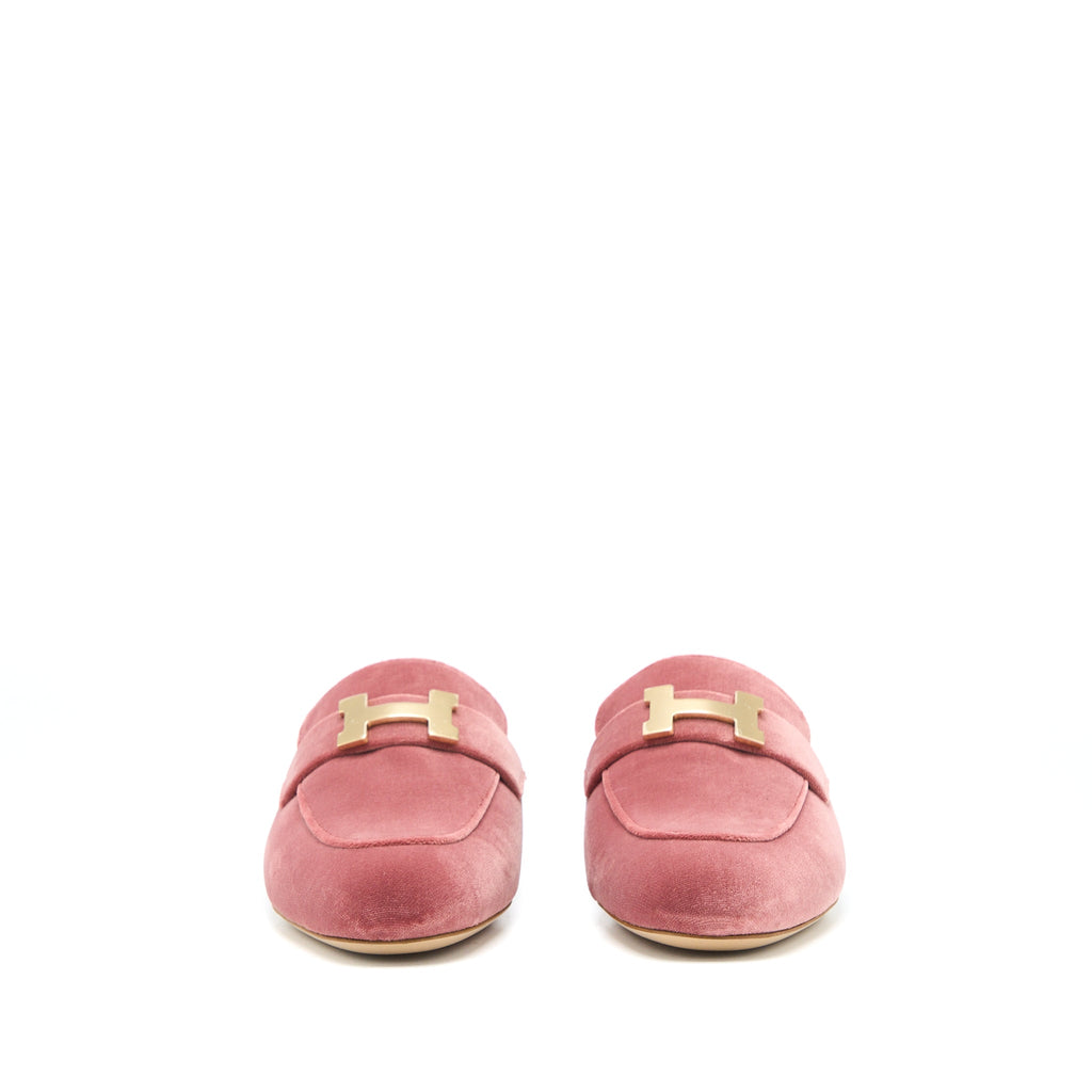 hermes-size-35-trocadero-rose-poudre-velvet-h-logo-buckle-mule-slide-shoes-ghw