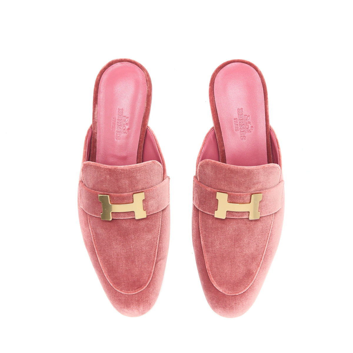 hermes-size-35-trocadero-rose-poudre-velvet-h-logo-buckle-mule-slide-shoes-ghw