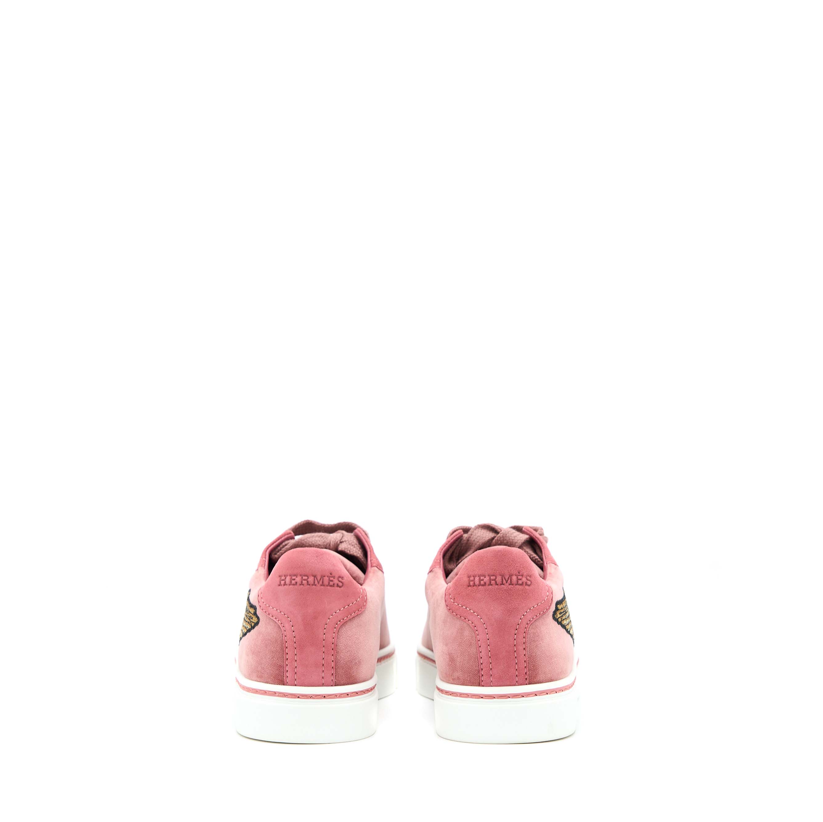 hermes-size-35-wing-patch-velvet-sneakers-pink