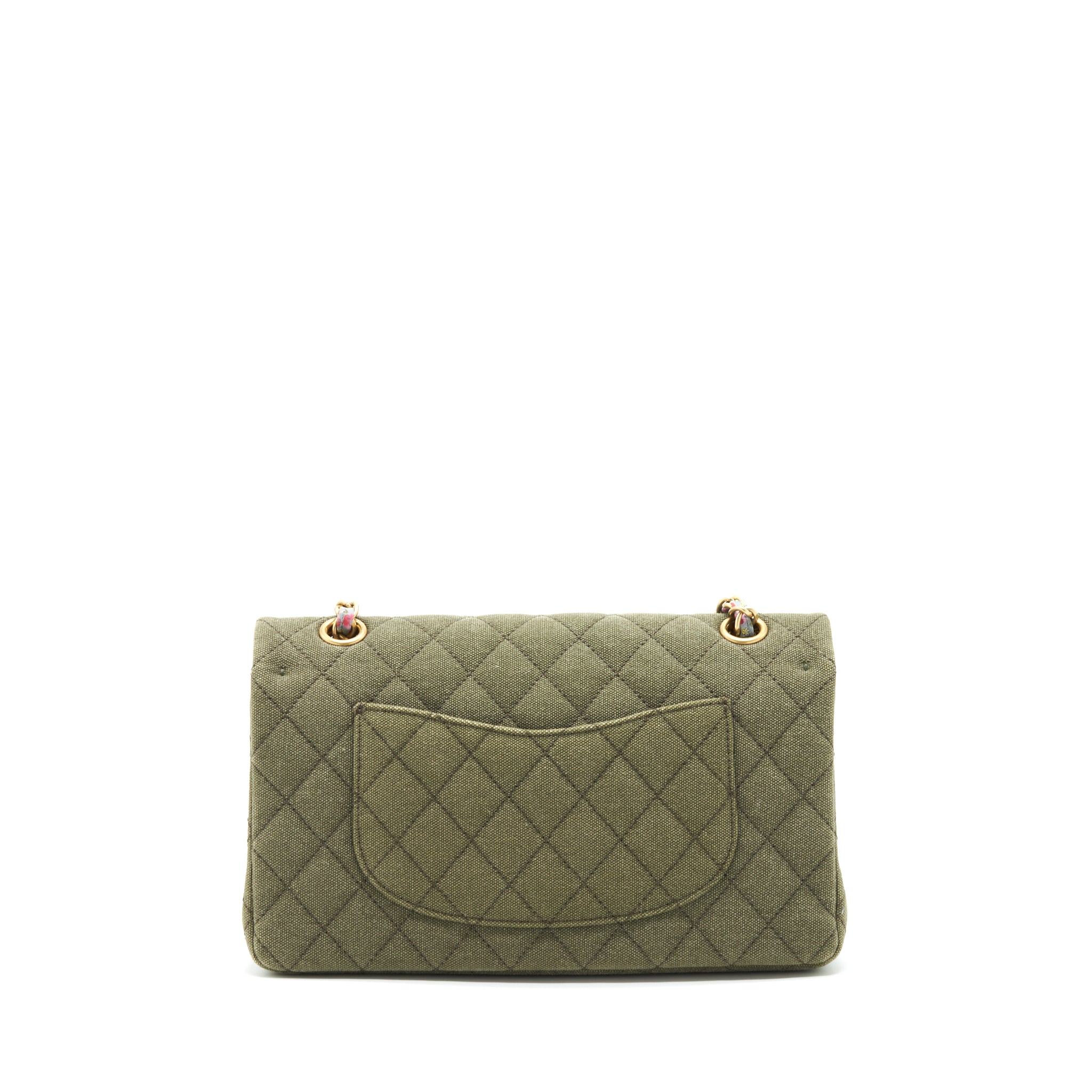 chanel-cuba-charms-classic-double-flap-bag-canvas-green-ghw