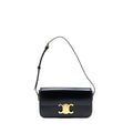 celine-triomphe-shoulder-bag-calfskin-black-ghw