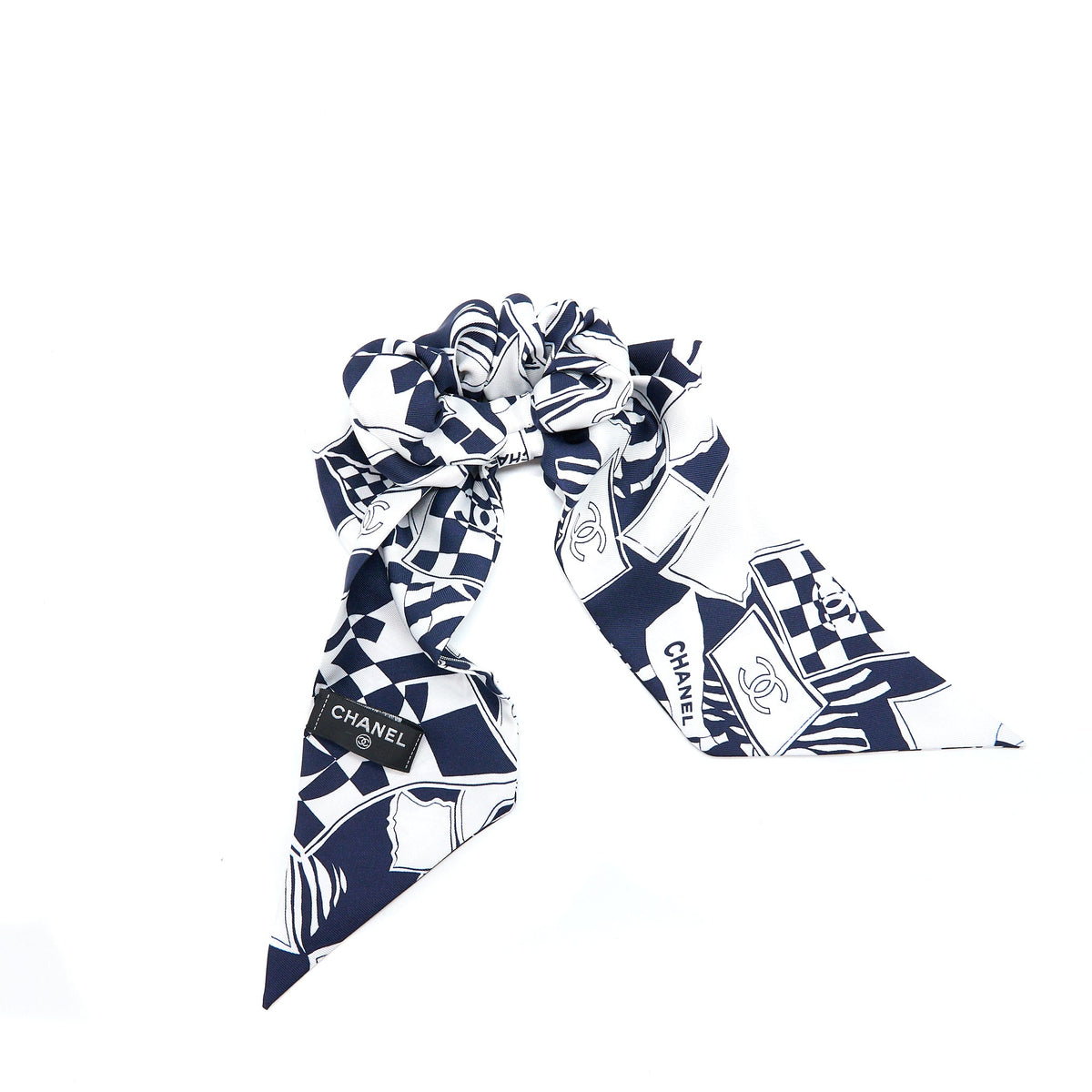 chanel-23c-cc-logo-hair-tie-navy-white