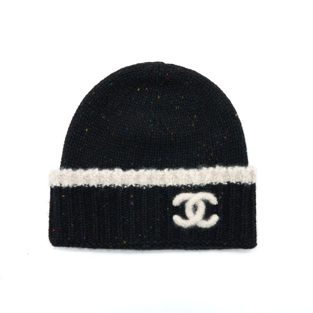 chanel-beanie-hat-cashmere-black-white