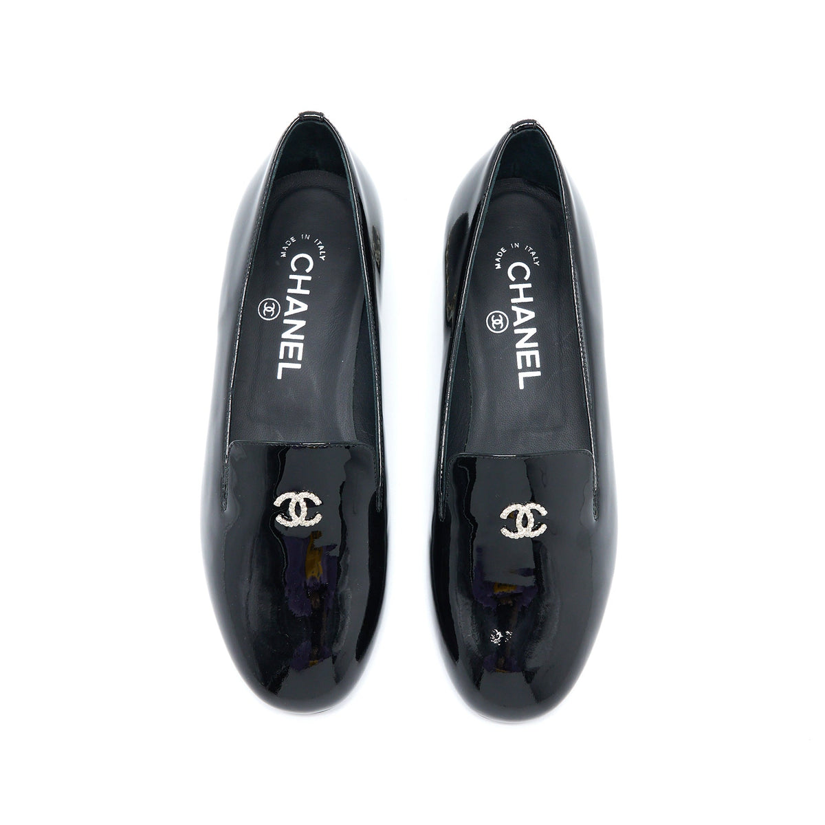 chanel-size-35-5-loafer-with-pearl-patent-black