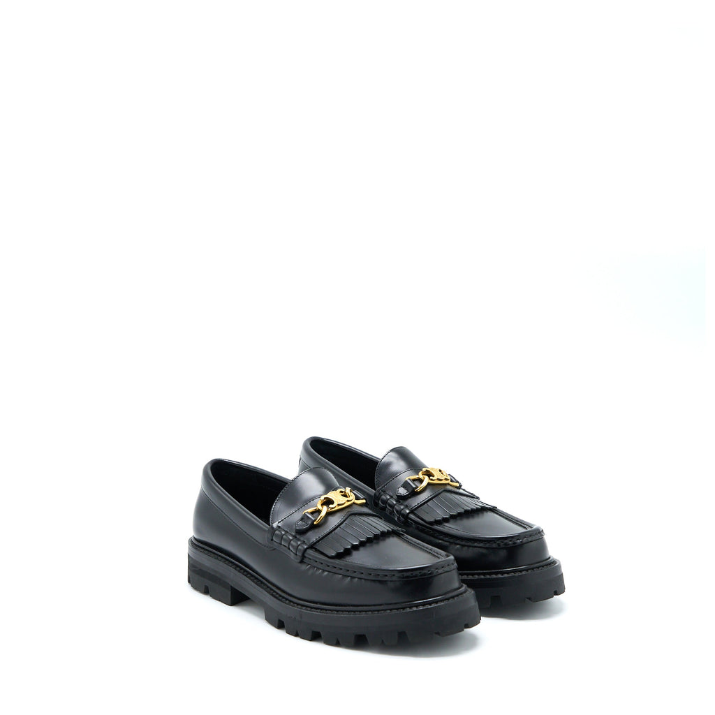 celine-size-38-triomphe-chunky-loafer-calfskin-black-ghw